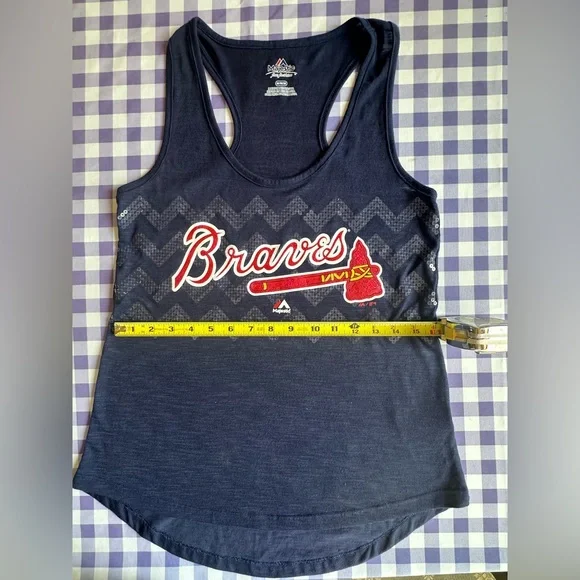 Majestic Navy Atlanta Braves Racerback Tank - Picture 4 of 4